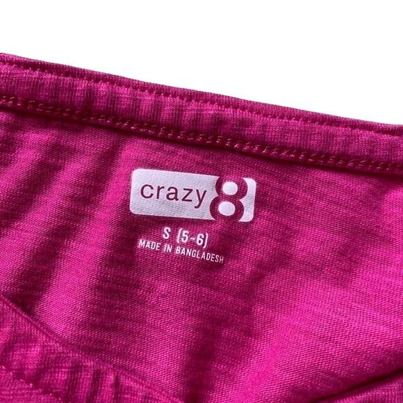 Crazy 8 Pink Flutter Sleeve Round Neck Girl’s T-Shirt size S (5-6) - Picture 3 of 5